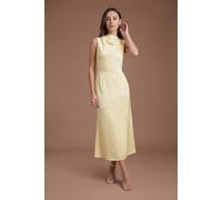 Coast Women's Cowl Neck Sleeveless Satin Midi Dress in Lemon | Size: 12 Coast Lemon 12