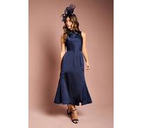 Coast Women's Cowl Neck Sleeveless Satin Midi Dress in Navy | Size: 10