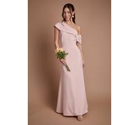 Coast Women's Crepe High Neck One Shoulder Bridesmaid Maxi Dress in Blush | Size: 16