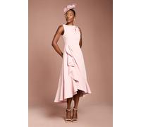 Coast Women's Crepe Ruffle Dress With Low Back in Blush | Size: 10