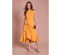 Coast Women's Crepe Ruffle Dress With Low Back in Orange | Size: 14