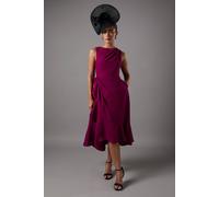 Coast Women's Crepe Ruffle Dress With Low Back in Raspberry | Size: 10