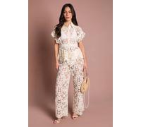 Coast Women's Crochet Lace Pearl Button Wedding Blouse in Ivory | Size: 16 Coast Ivory 16
