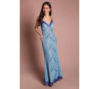 Coast Women's Crochet Maxi Dress With Satin Trim in Cobalt | Size: 12