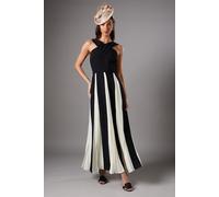 Coast Women's Cross Front Pleat Panelled Maxi Dress in Mono | Size: 10 Coast Mono 10