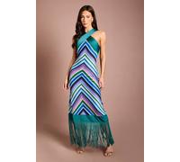 Coast Women's Cross Neck Crochet Maxi Dress in Teal | Size: 16