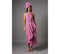 Coast Women's Cross Neck Ruffle Dress in Pink | Size: 12 Coast Pink 12