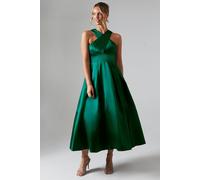 Coast Cross Neck Twill Bridesmaid Dress, 10, Emerald