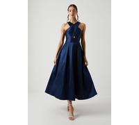 Coast Women's Cross Neck Twill Bridesmaid Dress in Navy | Size: 12