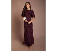 Coast Women's Devore Mesh Angel Sleeve Bridesmaid Dress in Malbec | Size: 10