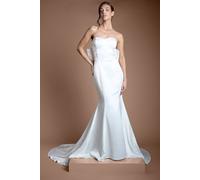 Coast Women's Dramatic Bow Ponte Fishtail Wedding Dress in Ivory | Size: 12