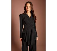 Coast Women's Drape Crepe Tie Detail Blazer in Black | Size: 16