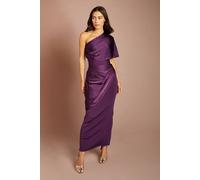 Coast Women's Drape Front Skirt With Ruffle Back in Plum | Size: 8