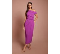 Coast Women's Drape Shoulder & Waist Midi Dress in Purple | Size: 8
