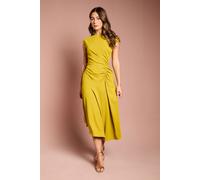 Coast Women's Drape Side Cap Sleeve Midi Dress in Chartreuse | Size: 10 Coast Chartreuse 10