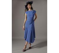 Coast Women's Drape Side Cap Sleeve Midi Dress in Grey Blue | Size: 8 Coast Grey Blue 8