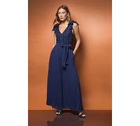 Coast Women's Embellished Bow Shoulder Wide Leg Jumpsuit in Navy | Size: 10 Coast Navy 10