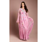Coast Women's Embellished Chiffon Maxi Dress in Pink | Size: 16 Coast Pink 16