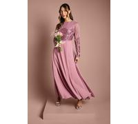 Coast Women's Embellished Long Sleeve Bridesmaid Dress in Blush | Size: 18 Coast Blush 18