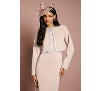 Coast Women's Embellished Ponte Jacket in Mocha | Size: 14 Coast Mocha 14