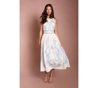 Coast Women's Embroidered Halter Neck Midi Dress in Ivory | Size: 12