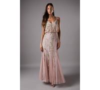 Coast Women's Embroidered Maxi Dress With Godet Detail in Nude | Size: 12