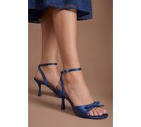 Coast Women's Emma Satin Bow Detail High Heeled Sandals in Navy | Size: 3 Coast Navy 3