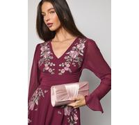 Coast Emma Satin Detail Chain Clutch Bag, One Size, blush