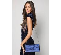 Coast Women's Emma Satin Detail Chain Clutch Bag in Navy Coast Navy One Size