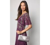 Coast Emma Satin Detail Chain Clutch Bag, One Size, silver