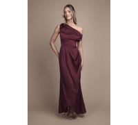 Coast Women's Fallen Shoulder Bow Detail Bridesmaid Maxi Dress in Malbec | Size: 8