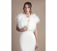 Coast Women's Feather Bridal Bolero Cover Up in Ivory | Size: Medium Coast Ivory M