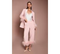 Coast Women's Feather Trim Cropped Trouser in Blush | Size: 8 Coast Blush 8