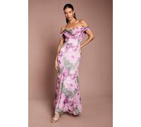 Coast Women's Floral Bardot Maxi Dress in Pink | Size: 16 Coast Pink 16