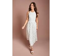 Coast Women's Halter Neck Lace Midi Dress in Ivory | Size: 18