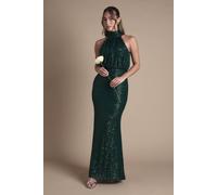 Coast Women's Halterneck Sequin Bridesmaid Maxi Dress in Emerald | Size: 14