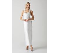 Coast Women's Halterneck Twill Column Wedding Dress in Ivory | Size: 18