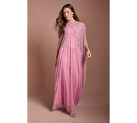 Coast Women's Heavily Embellished Chiffon Midi Dress in Rose | Size: 16 Coast Rose 16