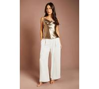 Coast Women's High Waist Asymmetric Detail Trouser in Ivory | Size: 12