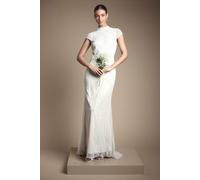 Coast Women's Honoured Beaded & Embellished Cap Sleeve Fishtail Wedding Dress in Ivory | Size: 16 Coast Ivory 16