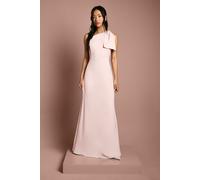 Coast Women's Honoured Bow One Shoulder Maxi Bridesmaid Dress in Blush | Size: 14 Coast Blush 14