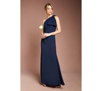 Coast Women's Honoured Bow One Shoulder Maxi Bridesmaid Dress in Navy | Size: 16 Coast Navy 16