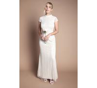 Coast Women's Honoured Petite Beaded & Embellished Cap Sleeve Fishtail Wedding Dress in Ivory | Size: 8