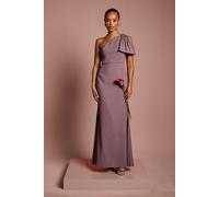 Coast Women's Honoured Petite Bow One Shoulder Maxi Bridesmaid Dress in Dusty Mauve | Size: 6 Coast Dusty Mauve 6