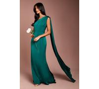 Coast Women's Honoured Petite Drape One Shoulder Satin Maxi Bridesmaid Dress in Emerald | Size: 14 Coast Emerald 14