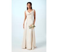 Coast Women's Honoured Petite Sleeveless Cowl Neck Satin Maxi Bridesmaid Dress in Champagne | Size: 12 Coast Champagne 12