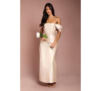 Coast Honoured Petite Twill Bardot Column Midi Bridesmaid Dress Coast Champagne 12