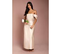 Coast Honoured Petite Twill Bardot Column Midi Bridesmaid Dress Coast Champagne 4