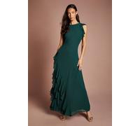 Coast Women's Honoured Ruffle Georgette Maxi Bridesmaid Dress in Emerald | Size: 8 Coast Emerald 8