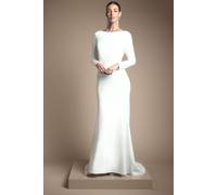 Coast Women's Honoured Slash Neck Puddle Wedding Dress in Ivory | Size: 14 Coast Ivory 14